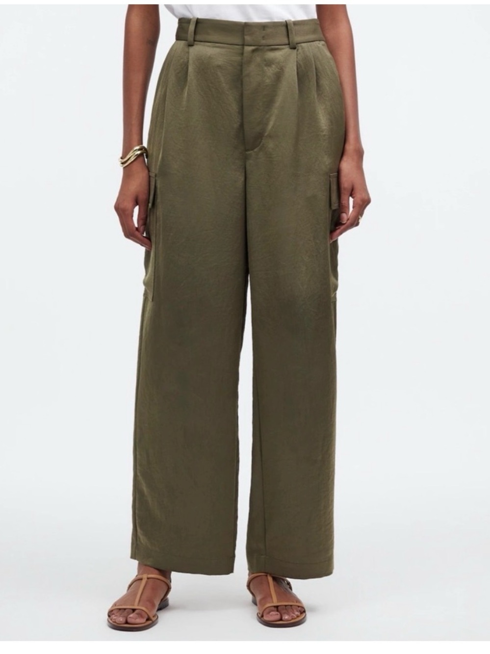 Madewell Olive Green Button pants